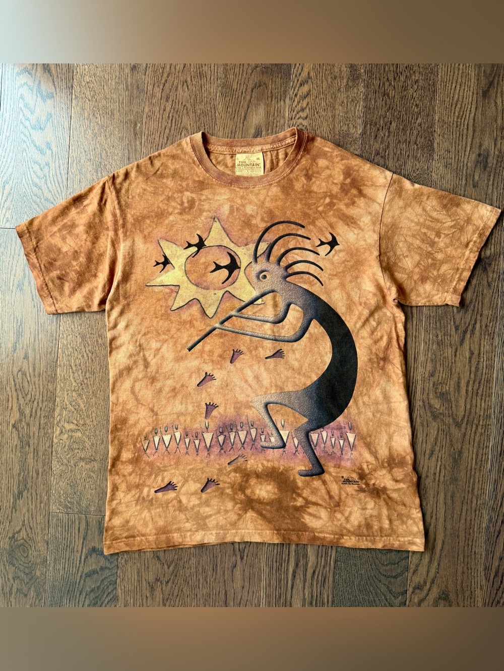 The Mountain Brown Tie-Dye Kokopelli Graphic Tee